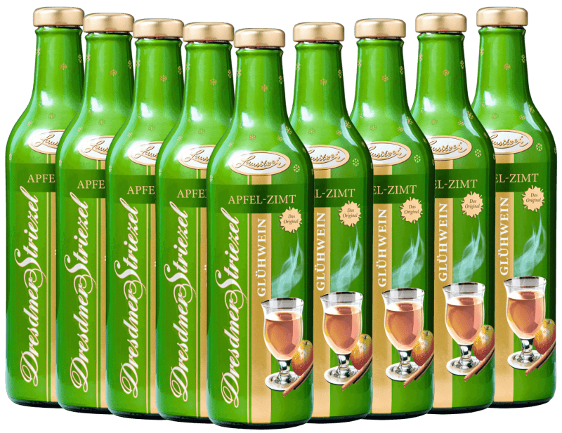 9x Vorteils-Weinpaket Dresdner Striezel Glühwein Apfel Zimt - Lausitzer